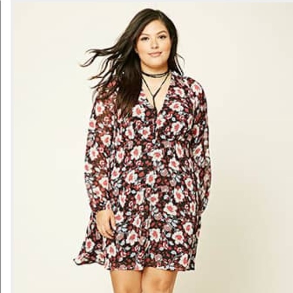 Forever 21 Dresses & Skirts - Forever 21 Plus Floral Print Dress 2x